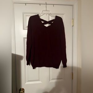 Burgundy vneck sweater